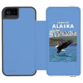 Bald Eagle Diving - Seward, Alaska Incipio iPhone Portemonnee Hoesje (Agenda Open)