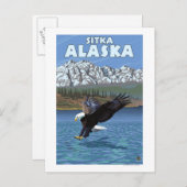 Bald Eagle Diving - Sitka, Alaska Briefkaart (Voorkant / Achterkant)