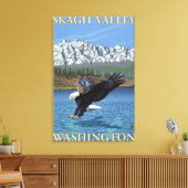 Bald Eagle Diving - Skagit Valley, Washington Canvas Afdruk (Insitu (Woonkamer))