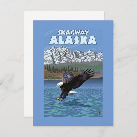 Bald Eagle Diving - Skagway, Alaska Briefkaart (Voorkant / Achterkant)