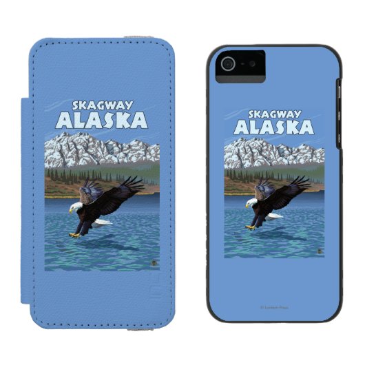 Bald Eagle Diving - Skagway, Alaska Incipio iPhone Portemonnee Hoesje (Naast elkaar)