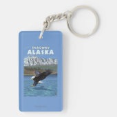 Bald Eagle Diving - Skagway, Alaska Sleutelhanger (achterkant)