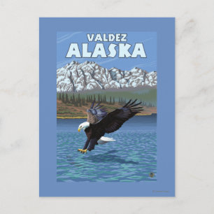 Bald Eagle Diving - Valdez, Alaska Briefkaart