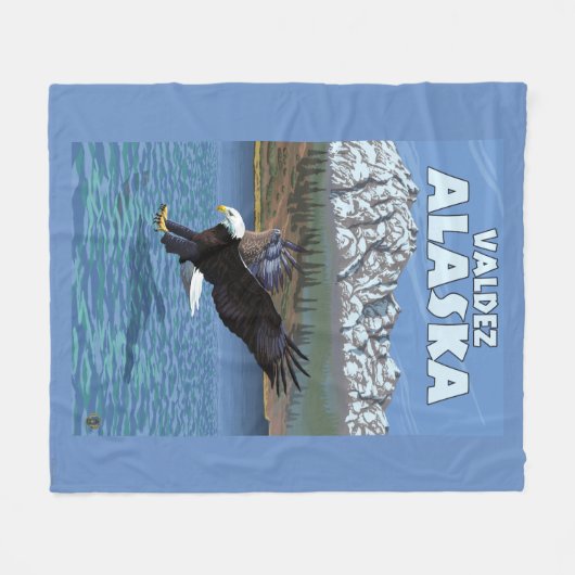 Bald Eagle Diving - Valdez, Alaska Fleece Deken (Voorkant (Horizontaal))