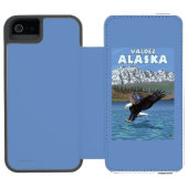 Bald Eagle Diving - Valdez, Alaska Incipio iPhone Portemonnee Hoesje (Agenda Open)
