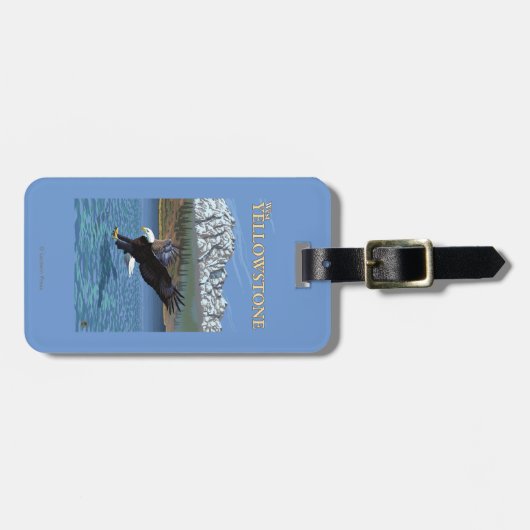 Bald Eagle Diving - West Yellowstone, MT Bagagelabel (Voorkant horizontaal)