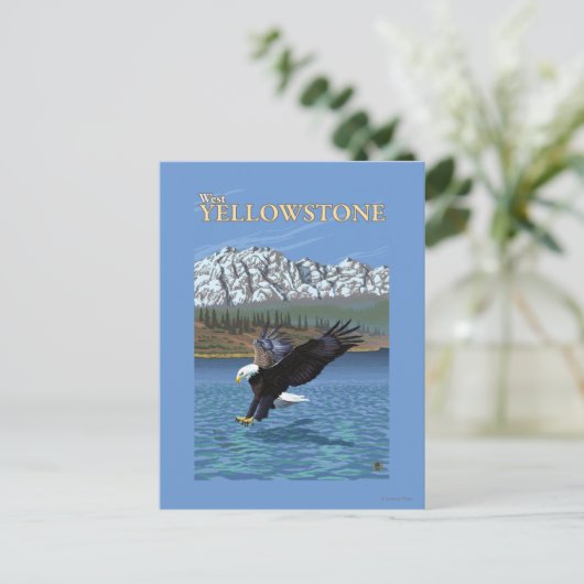 Bald Eagle Diving - West Yellowstone, MT Briefkaart (Staand voorkant)