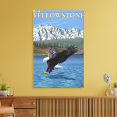 Bald Eagle Diving - West Yellowstone, MT Canvas Afdruk (Insitu (Woonkamer))
