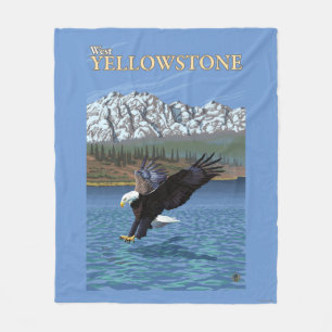 Bald Eagle Diving - West Yellowstone, MT Fleece Deken