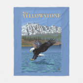 Bald Eagle Diving - West Yellowstone, MT Fleece Deken (Voorkant)