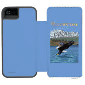 Bald Eagle Diving - West Yellowstone, MT Incipio iPhone Portemonnee Hoesje (Agenda Open)