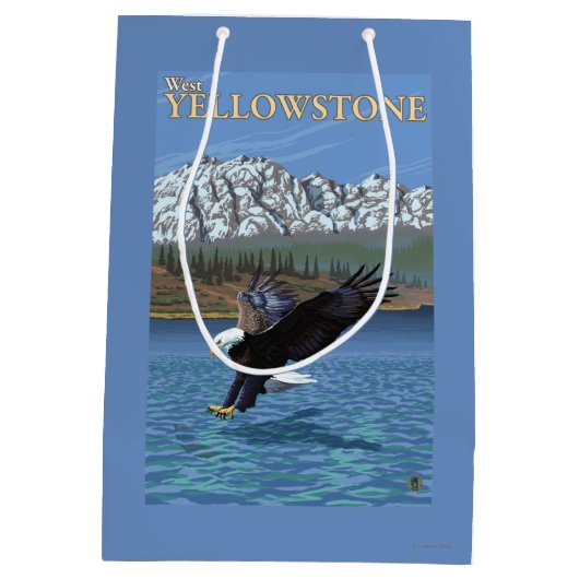Bald Eagle Diving - West Yellowstone, MT Medium Cadeauzakje (Achterkant)