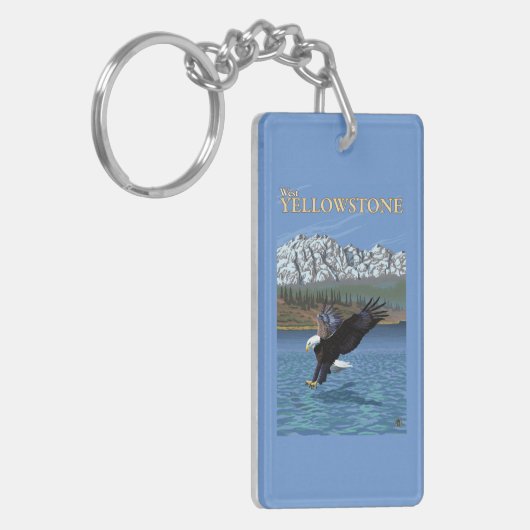 Bald Eagle Diving - West Yellowstone, MT Sleutelhanger (Voorkant Links)