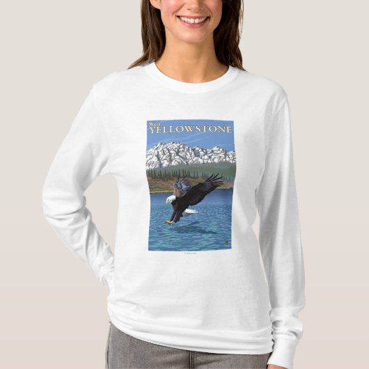 Bald Eagle Diving - West Yellowstone, MT T-shirt (Voorkant)