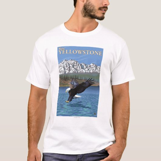 Bald Eagle Diving - West Yellowstone, MT T-shirt (Voorkant)