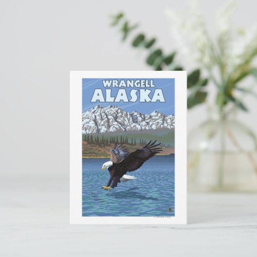 Bald Eagle Diving - Wrangell, Alaska Briefkaart (Staand voorkant)