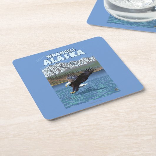 Bald Eagle Diving - Wrangell, Alaska Kartonnen Onderzetters (Schuin)