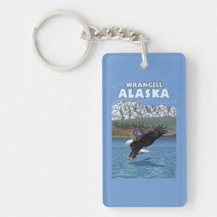 Bald Eagle Diving - Wrangell, Alaska Sleutelhanger