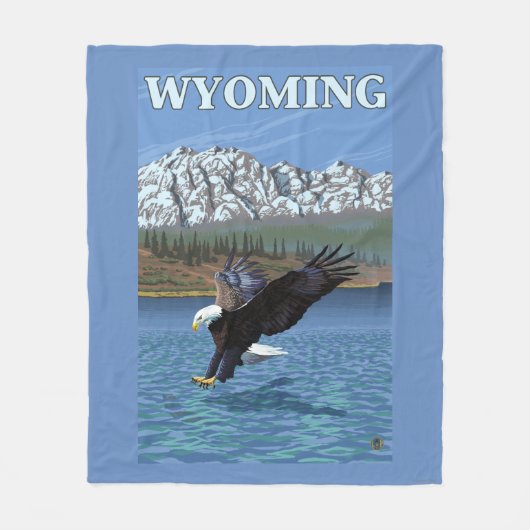 Bald Eagle Diving - Wyoming Fleece Deken (Voorkant)