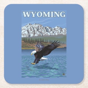 Bald Eagle Diving - Wyoming Kartonnen Onderzetters