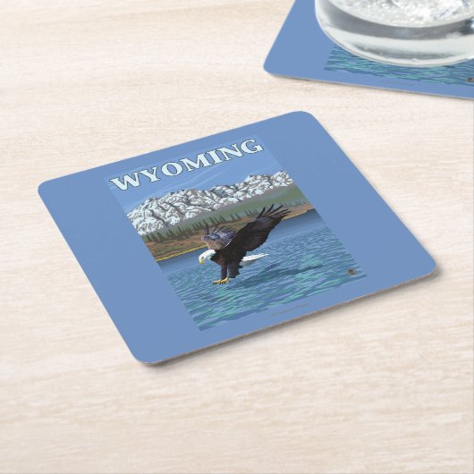 Bald Eagle Diving - Wyoming Kartonnen Onderzetters (Schuin)