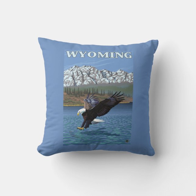 Bald Eagle Diving - Wyoming Kussen (Voorkant)