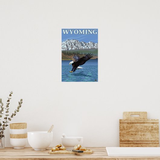 Bald Eagle Diving - Wyoming Poster (Keuken)