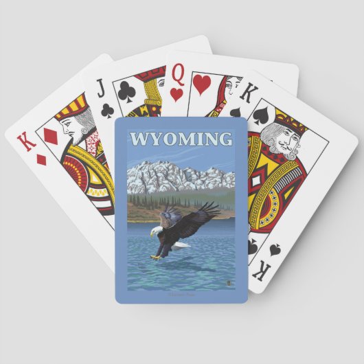 Bald Eagle Diving - Wyoming Speelkaarten (Achterkant)