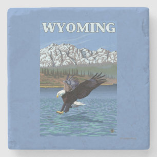 Bald Eagle Diving - Wyoming Stenen Onderzetter