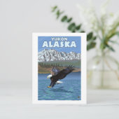 Bald Eagle Diving - Yukon, Alaska Briefkaart (Staand voorkant)