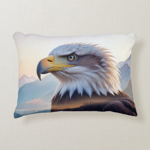 Bald Eagle Double Exposure Dierlijke Natuur Wilder Accent Kussen