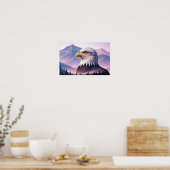 Bald Eagle Double Exposure Dierlijke Natuur Wilder Poster (Keuken)