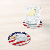 Bald Eagle elegant patriotic Ronde Kartonnen Onderzetter (Insitu)