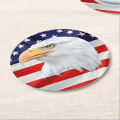 Bald Eagle elegant patriotic Ronde Kartonnen Onderzetter (Gebogen)