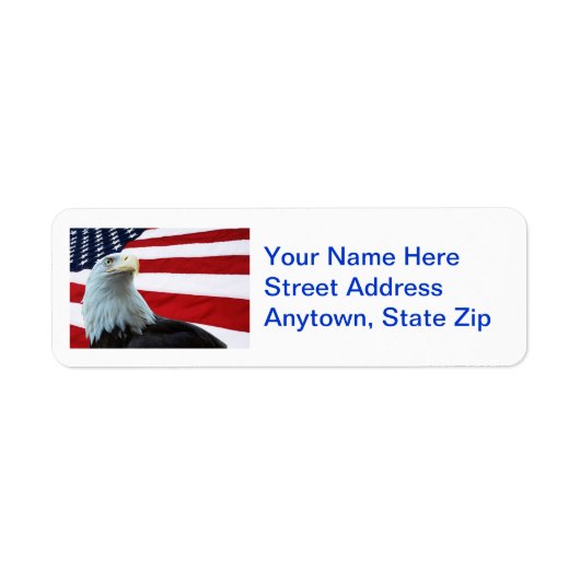 Bald Eagle en American Flag Adresetiketten Etiket (Voorkant)