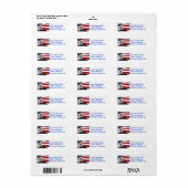 Bald Eagle en American Flag Adresetiketten Etiket (Full Sheet)