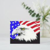 Bald Eagle en American Flag Briefkaart (Staand voorkant)