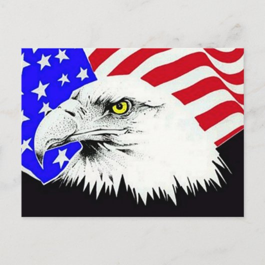 Bald Eagle en American Flag Briefkaart (Voorkant)