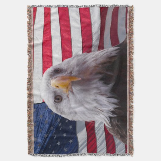 Bald eagle en American Flag Deken (Voorkant Verticaal)