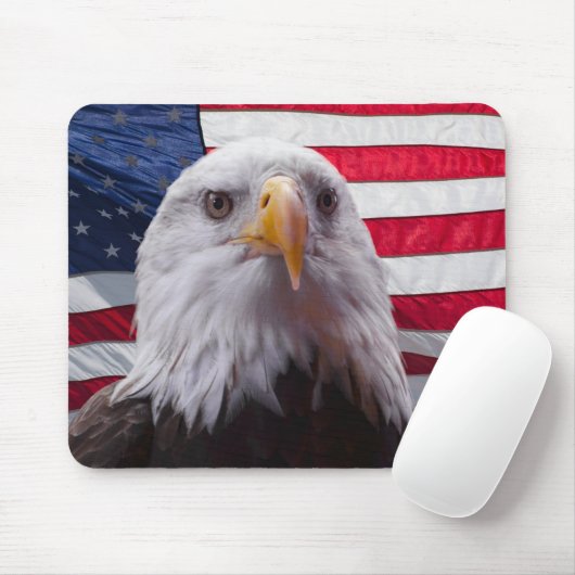 Bald eagle en American Flag Muismat (Met muis)