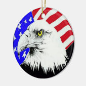 Bald Eagle en American Flag Ornament (Links)