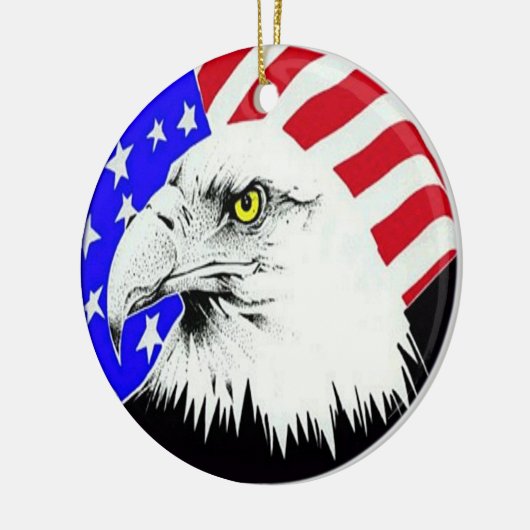 Bald Eagle en American Flag Ornament (Links)
