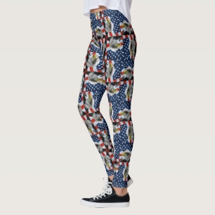 Bald Eagle en American Flag Patriotic Leggings