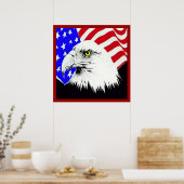 Bald Eagle en American Flag Poster (Keuken)