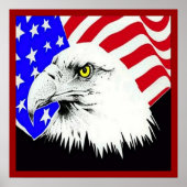 Bald Eagle en American Flag Poster (Voorkant)