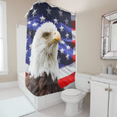 Bald Eagle en American Flag Shower Curtain Douchegordijn (In situ)