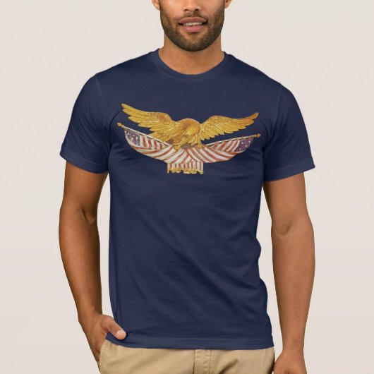 Bald Eagle en Amerikaanse vlaggen T-shirt (Voorkant)
