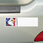 Bald Eagle en de Amerikaanse vlag Bumpersticker (Op auto)