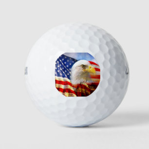 Bald Eagle en de Amerikaanse vlag Golfballen