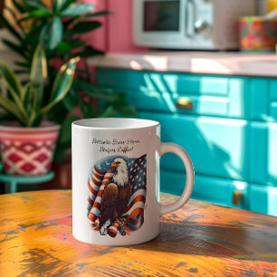 Bald Eagle en de Amerikaanse vlag Grote Koffiekop